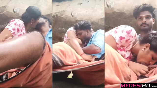 Desi South Indian School Teen Couple Kissing Boobs Sucking